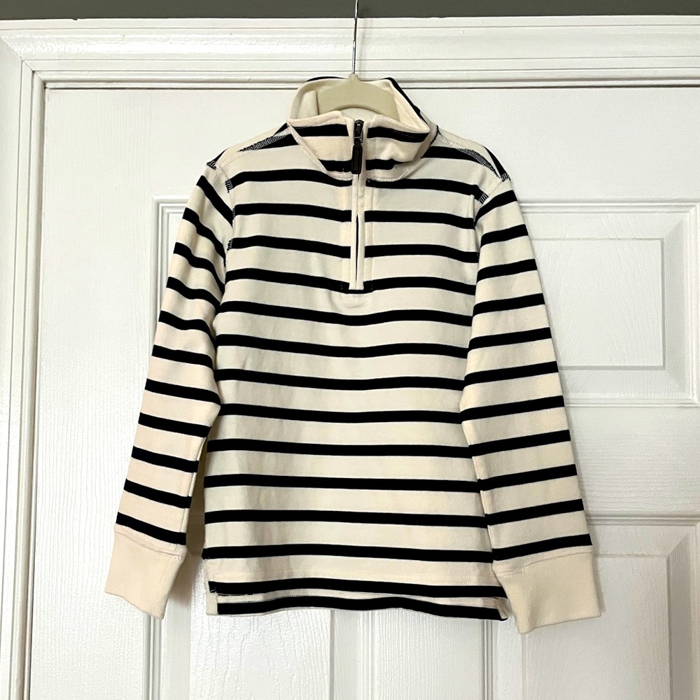 NWT!! J.Crew Boys Striped Quarter-Zip Pullover